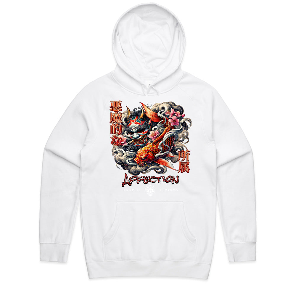 Devilish Depths: Oni & Koi Fusion Tee