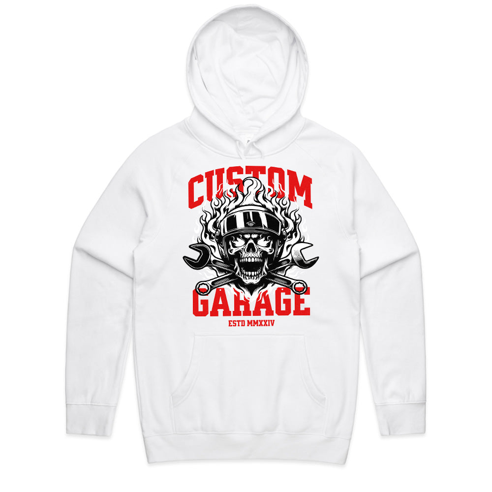 Custom Garage Biker T-Shirt – Built for Speed, Forged in Fire