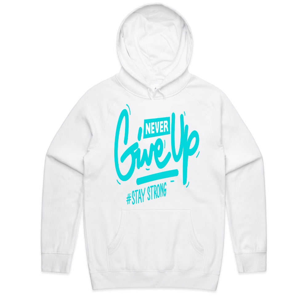 Never Give Up" Aqua Vibe Motivational Tee