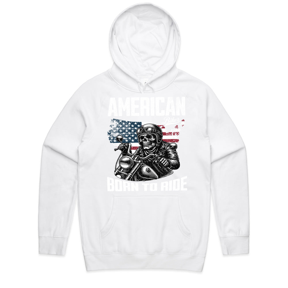 American Biker – Born to Ride Patriotic Skull T-Shirt