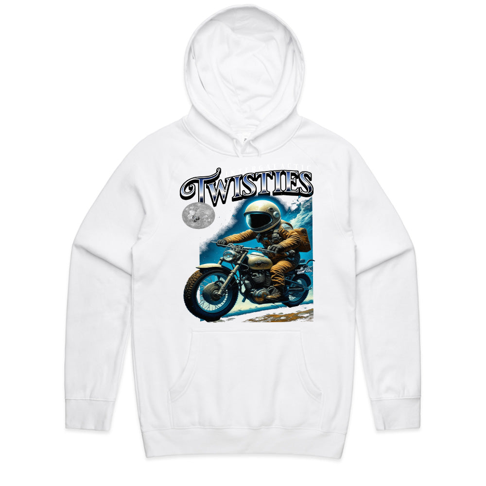 Intergalactic Twisties – Astronaut Biker Adventure T-Shirt