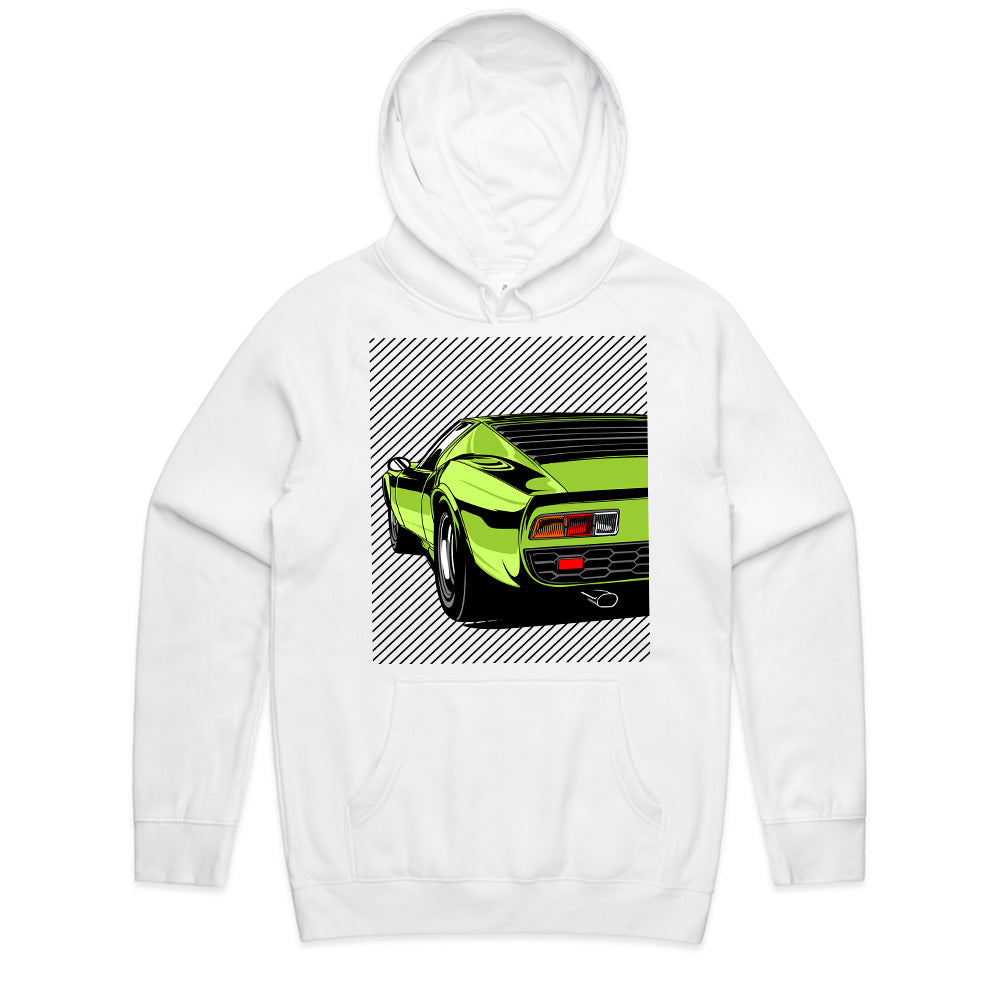 De Tomaso Pantera Retro Supercar T-Shirt – Lime Green Classic Edition