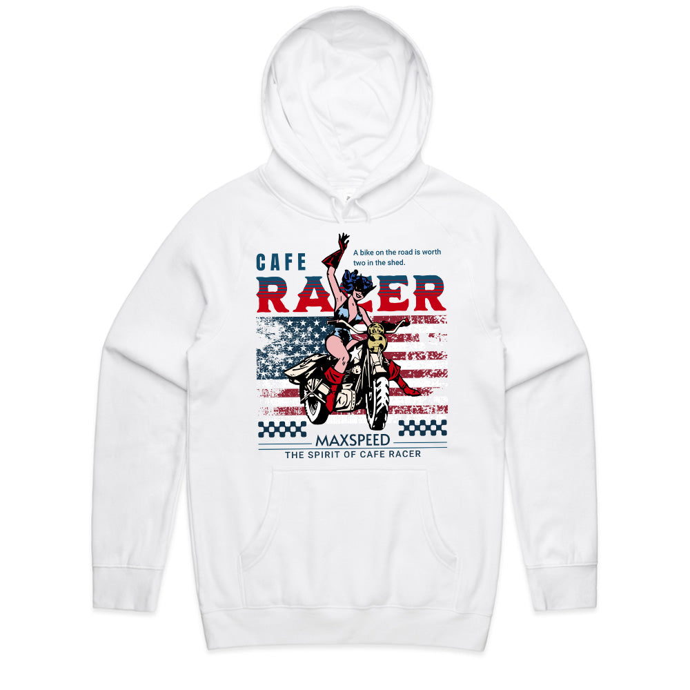 Café Racer Max Speed – American Spirit Motorcycle T-Shirt