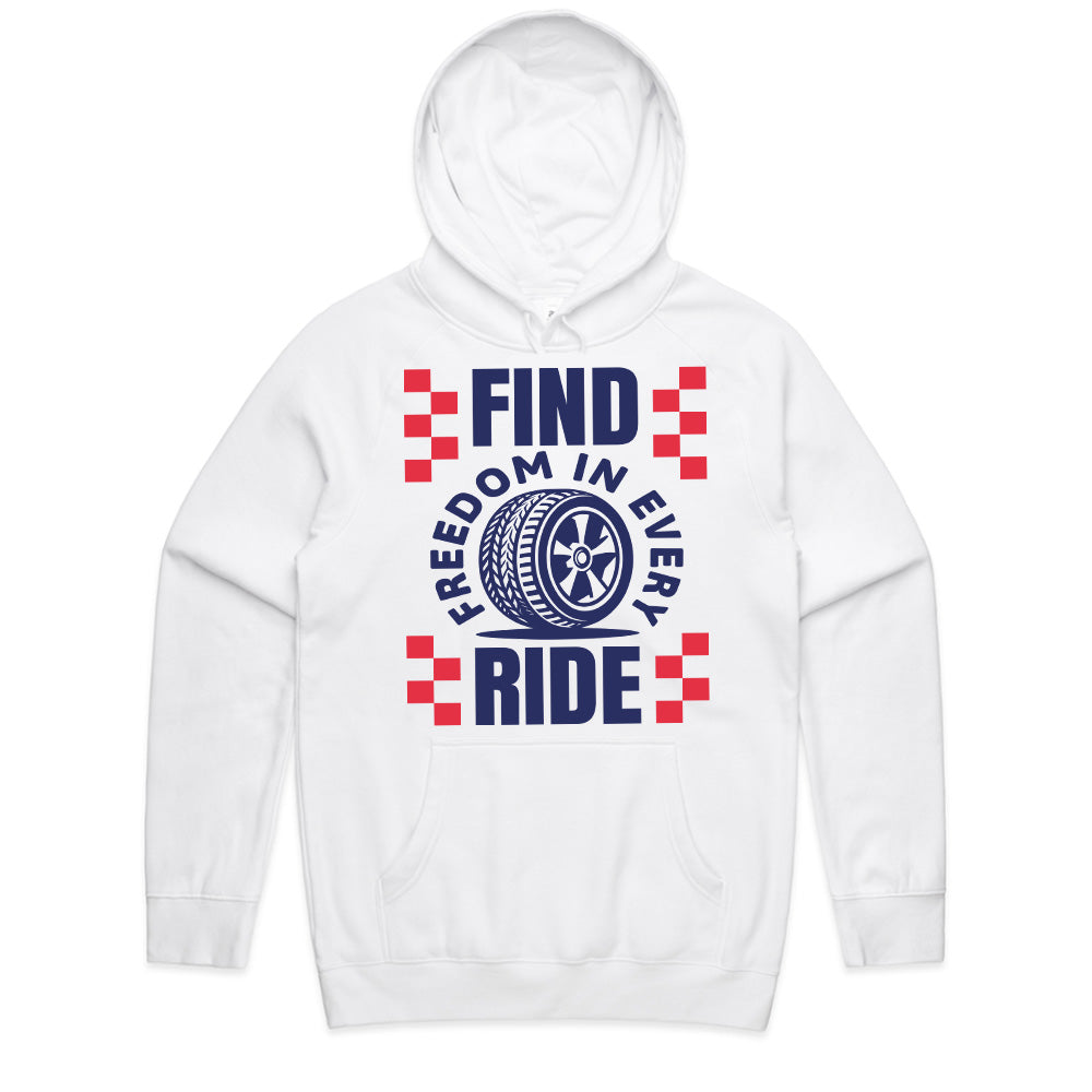 Find Freedom In Every Ride - Car Enthusiast Bold Typography T-Shirt