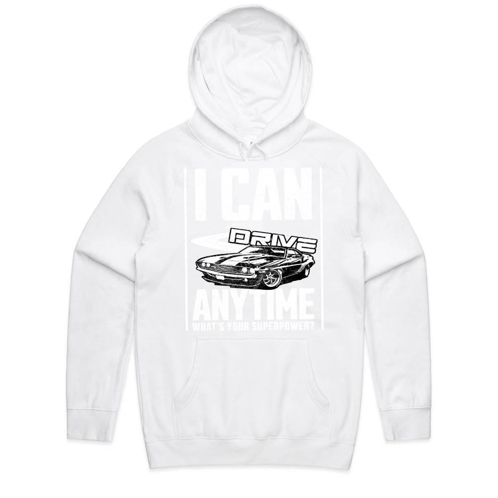 I Can Drive Anytime: Superpower Muscle Car T-Shirt