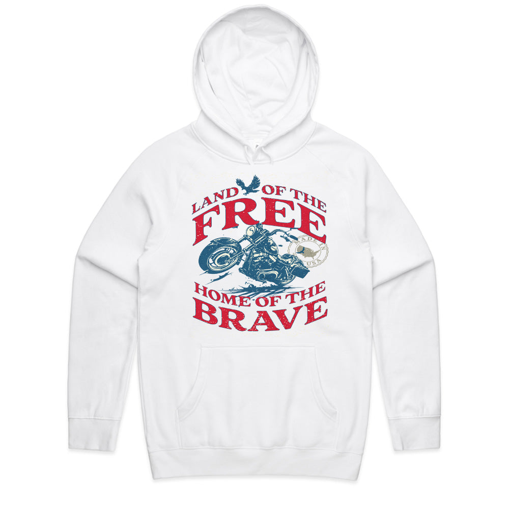 Land of the Free – Home of the Brave Patriotic Biker T-Shirt