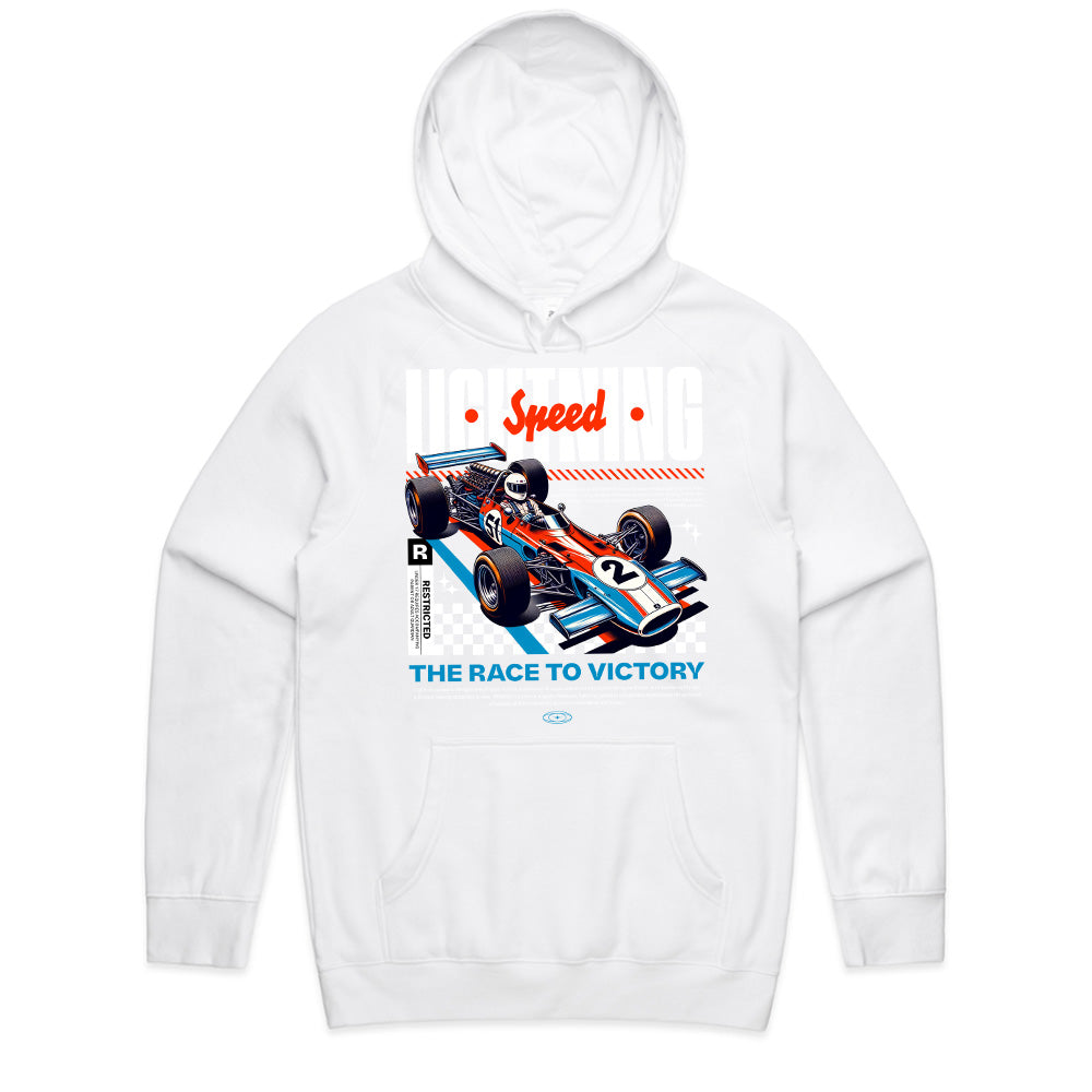 Lightning Speed: Retro Race Victory T-Shirt