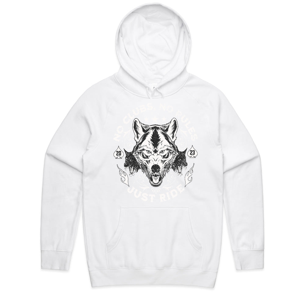 No Clubs, No Rules, Just Ride – Lone Wolf Biker T-Shirt