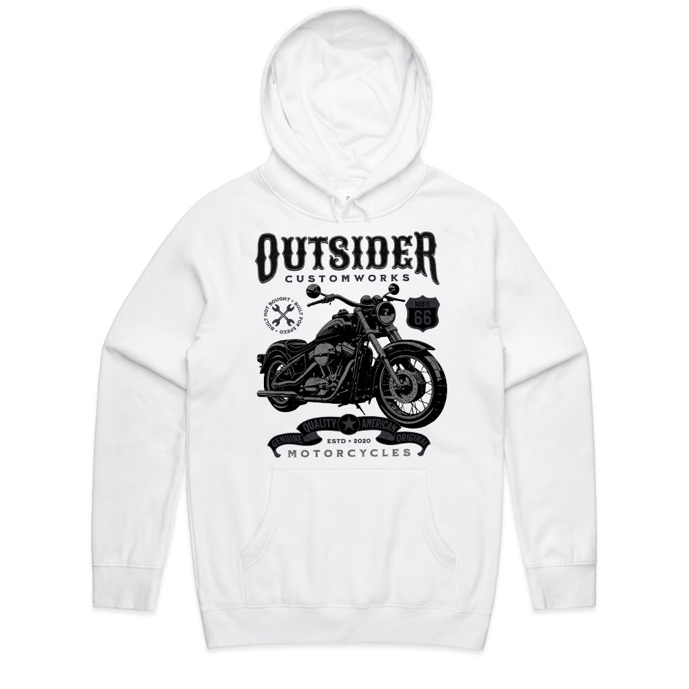 Outsider Customworks T-Shirt – Vintage Route 66 Motorcycle Builder Tee