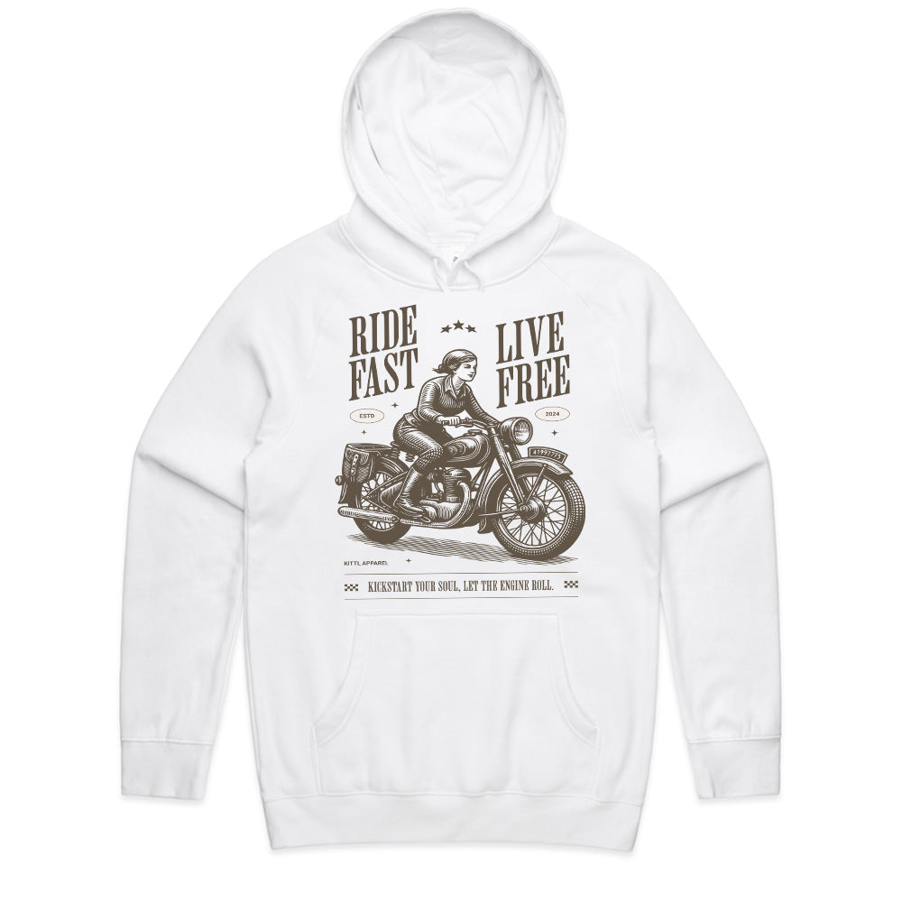 Ride Fast Live Free T-Shirt – Vintage Motorcycle Freedom Tee