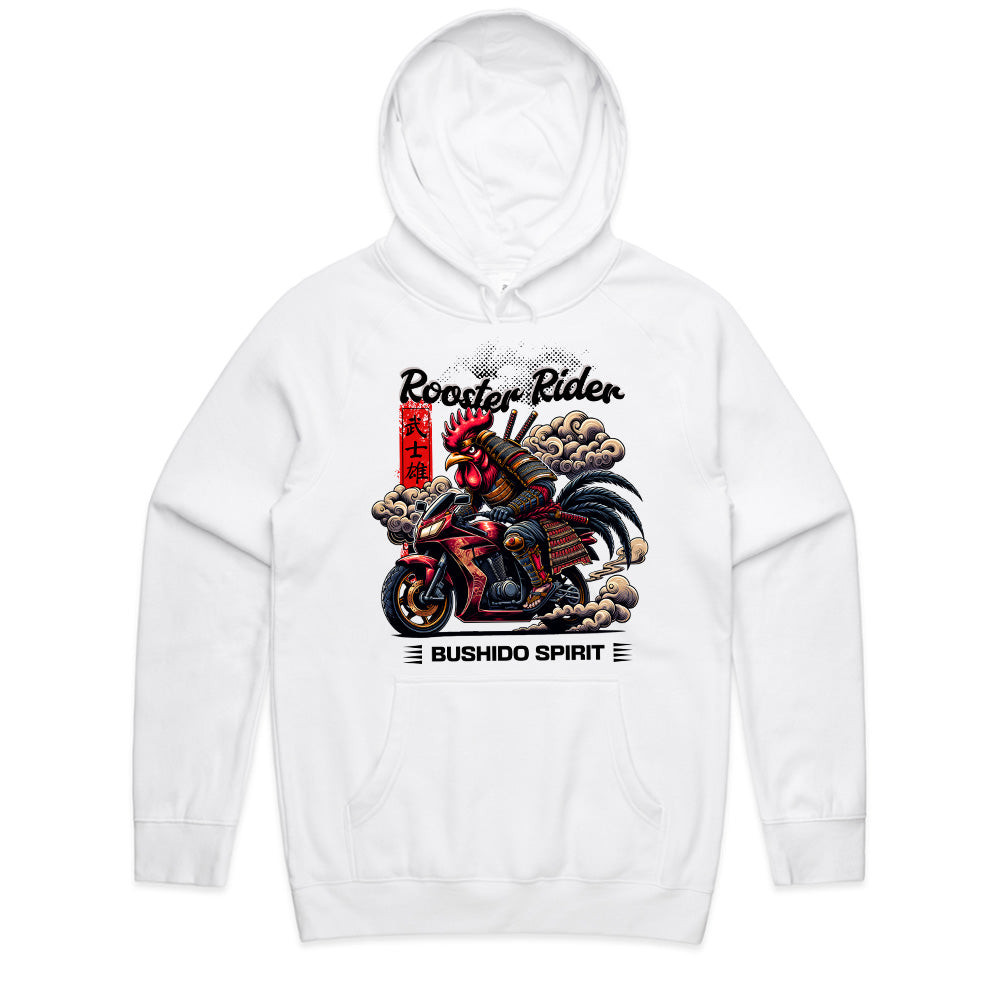 Rooster Rider T-Shirt – Samurai Biker Bushido Spirit Tee
