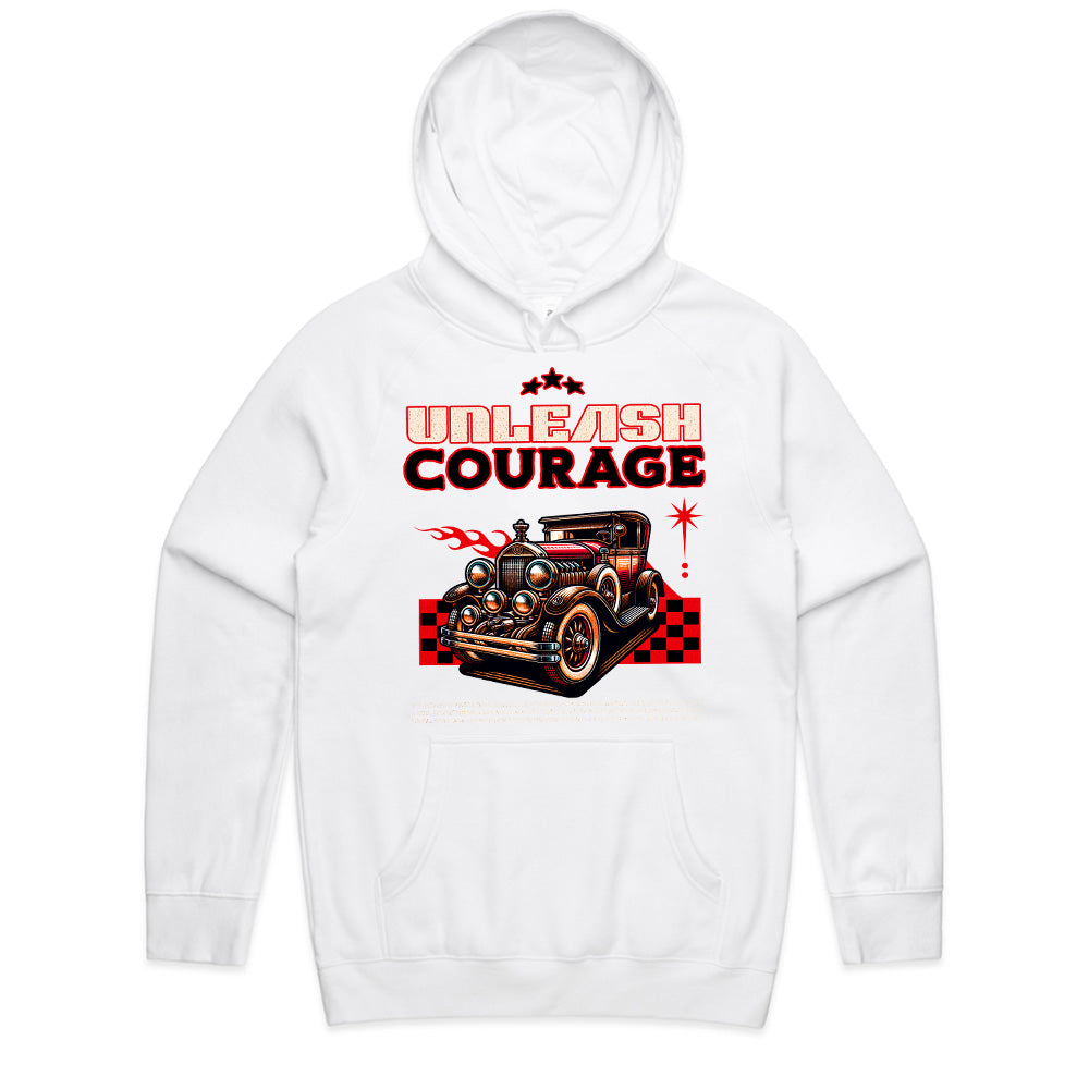 Unleash Courage – Retro Classic Hot Rod Motivation T-Shirt