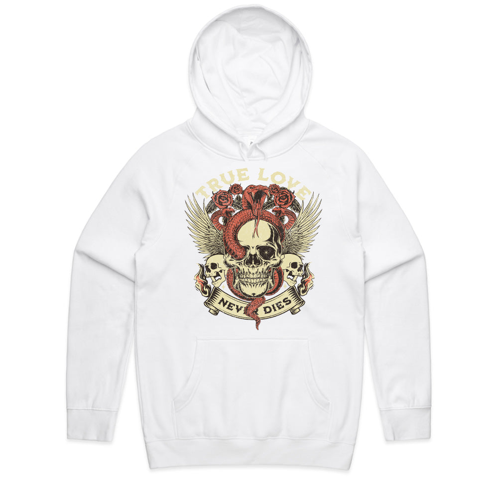 True Love Never Dies – Gothic Skull & Snake Tattoo-Inspired T-Shirt