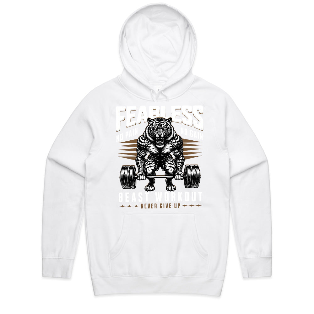 Fearless Beast Workout – No Pain, No Gain Gym T-Shirt | Power & Strength Tee