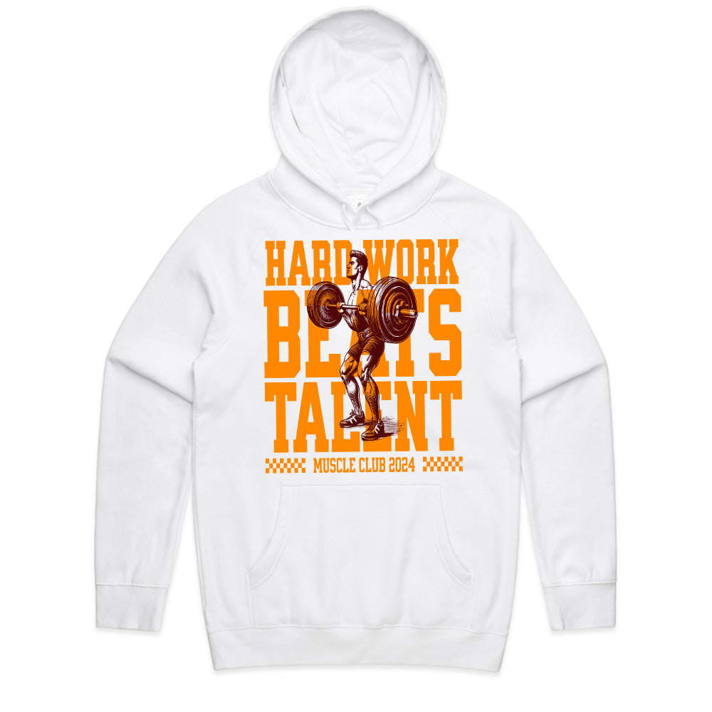 Hard Work Beats Talent – Muscle Club 2024 Gym T-Shirt | Motivational Workout Tee
