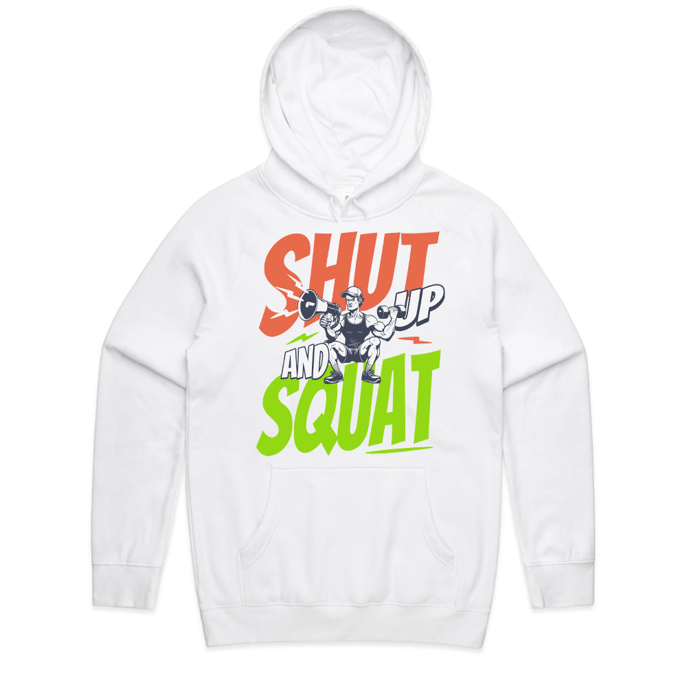 "Shut Up and Squat" Gym T-Shirt – No Excuses, Just Gains