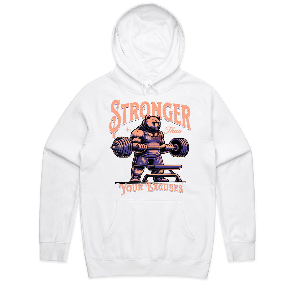 "Stronger Than Your Excuses" Motivational Bear Gym T-Shirt