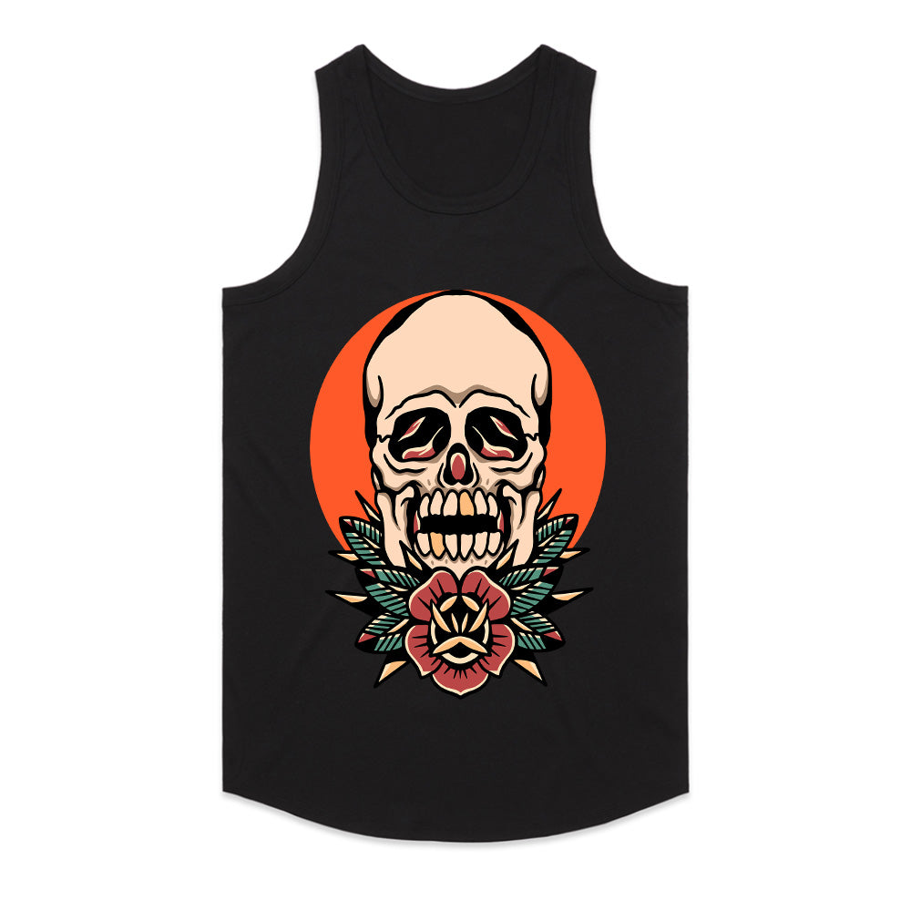 Crimson Bloom: Skull & Rose Fusion Tee