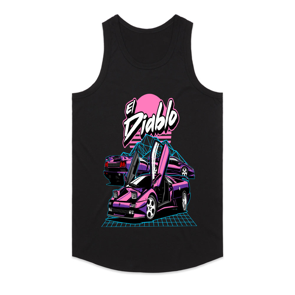 El Diablo Retro Supercar T-Shirt — Vaporwave Dream Edition