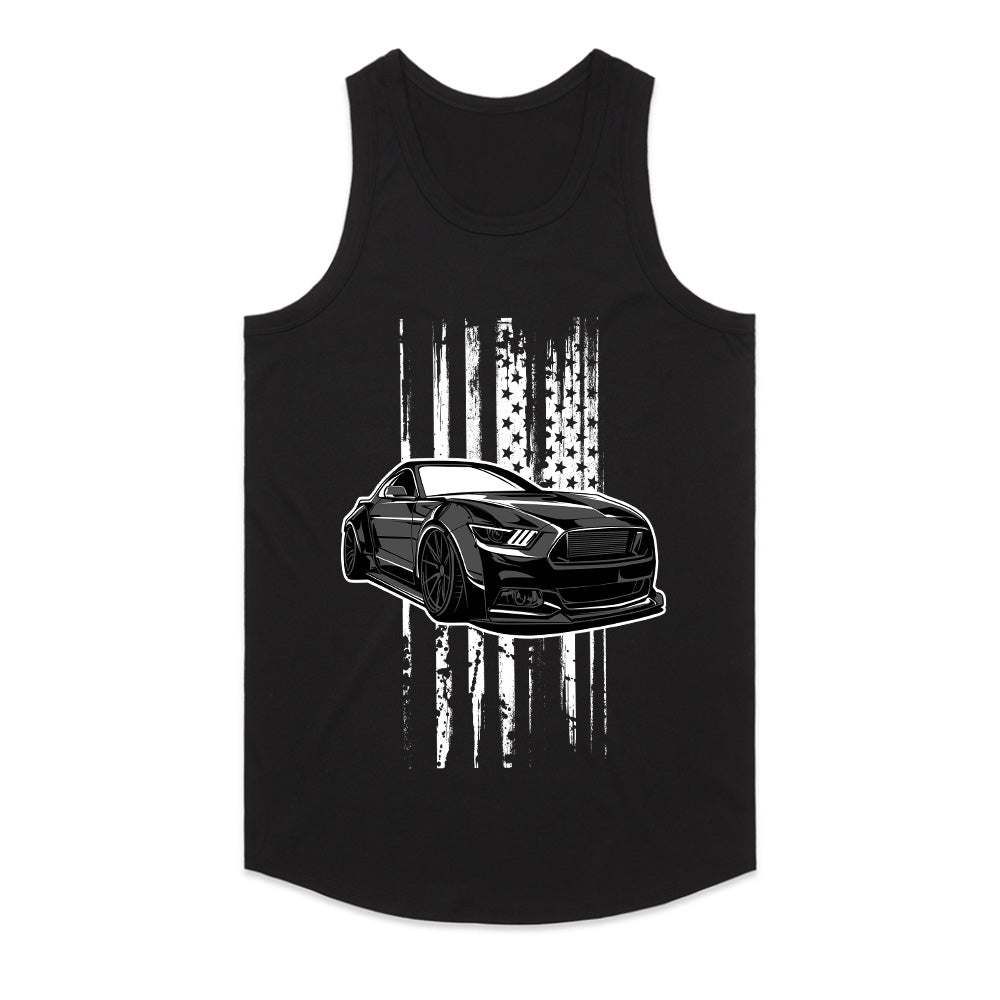 American Muscle Pride — Mustang Blackout Flag T-Shirt