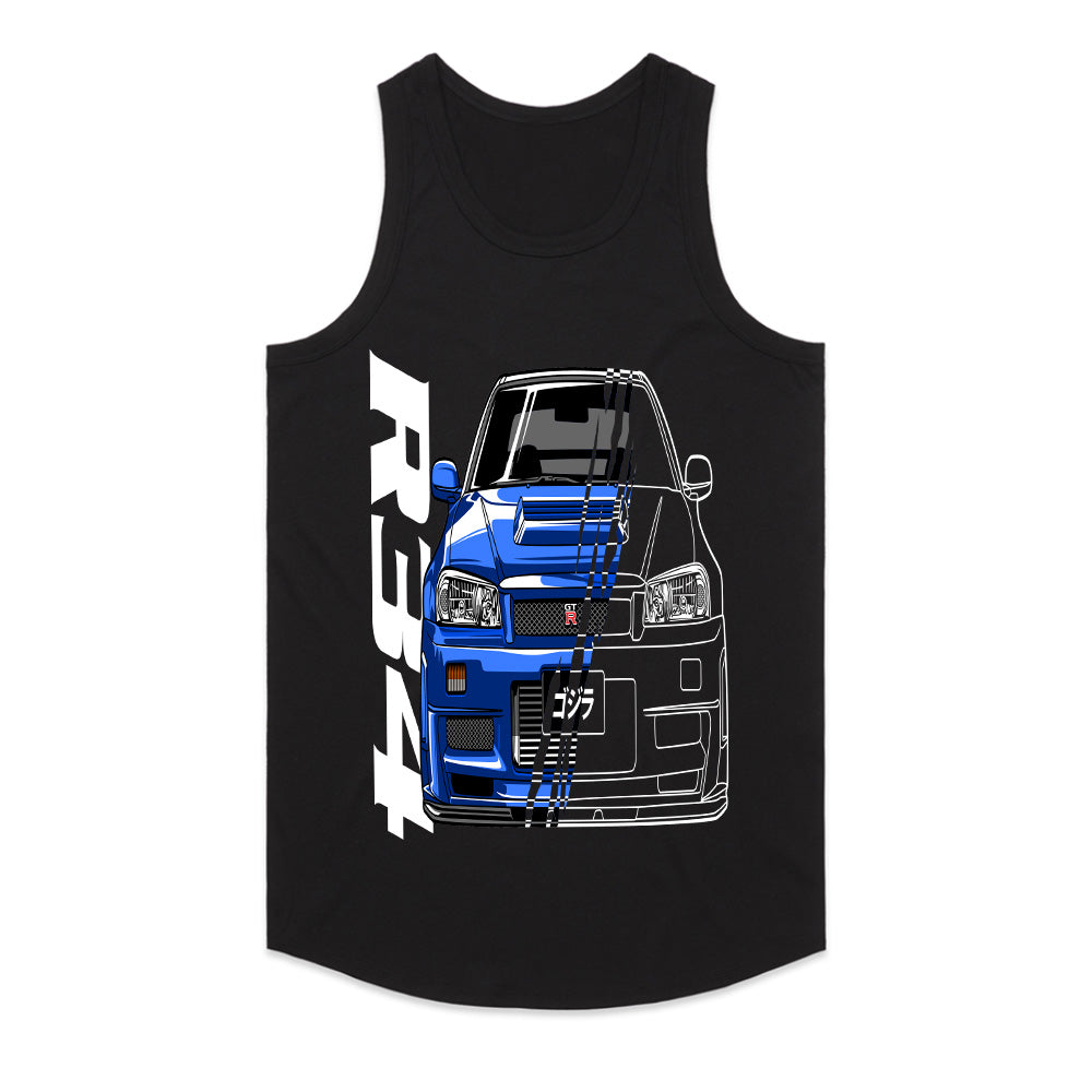 R34 Godzilla — Skyline GT-R Front View JDM T-Shirt
