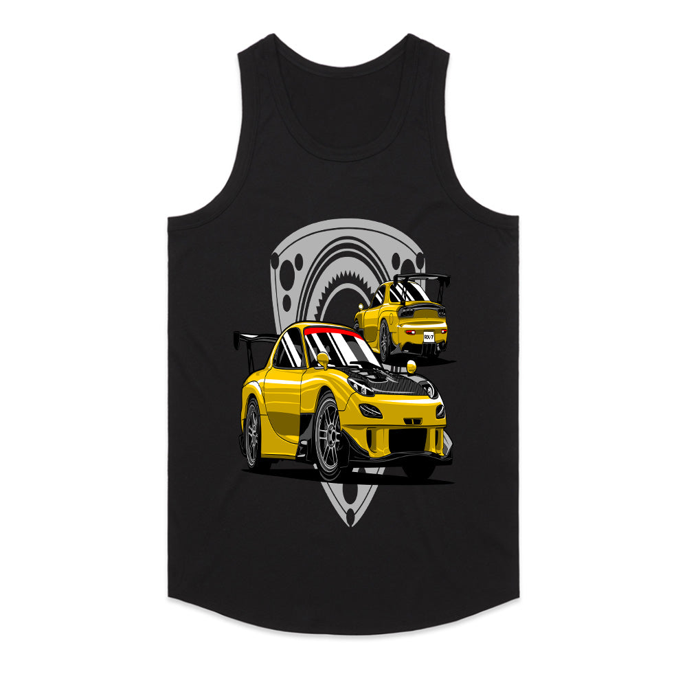Yellow Turbo RX7 Legends – JDM Rotary Power T-Shirt