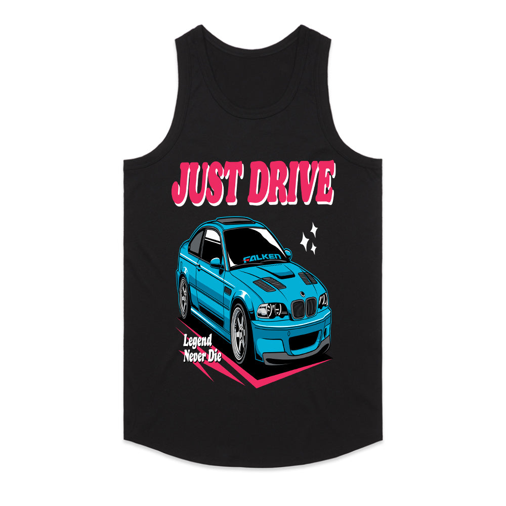 Just Drive BMW E46 T-Shirt – Legend Never Die Drift Edition Tee