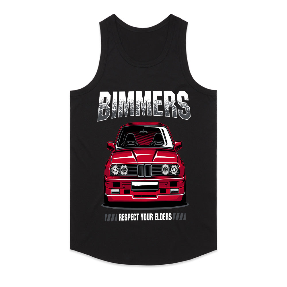 Bimmers Respect Your Elders T-Shirt – Classic BMW E30 Front View Tee