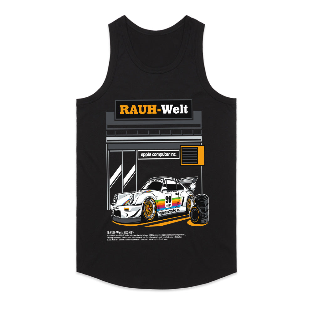 Rauh-Welt Begriff Porsche 911 T-Shirt – Vintage Apple Racing Edition