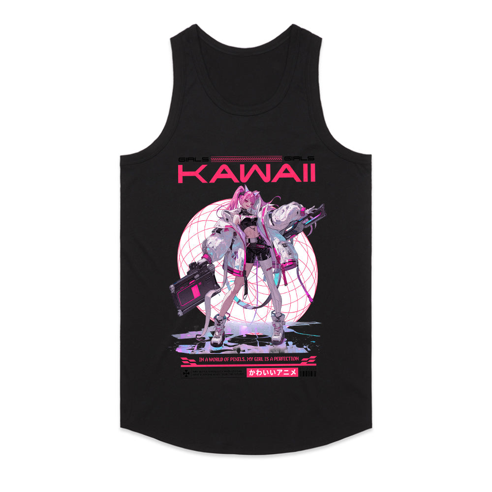 Pixel Kawaii: Cyberpunk Waifu Tee