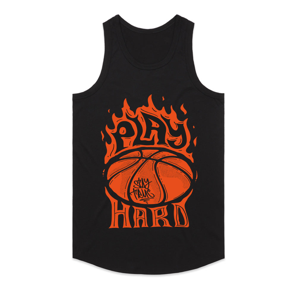 Fire Court: Play Hard Basketball Tee