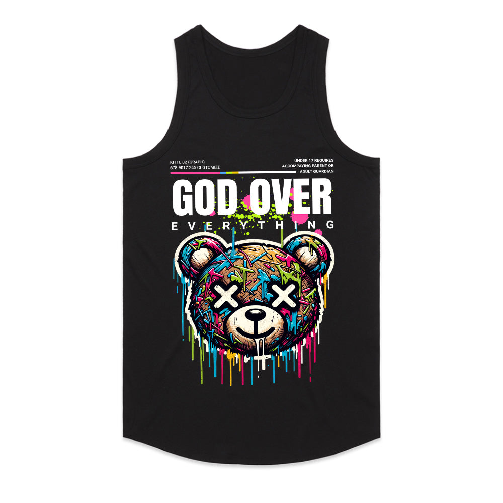 Divine Drip: God Over Everything Graffiti Bear Tee