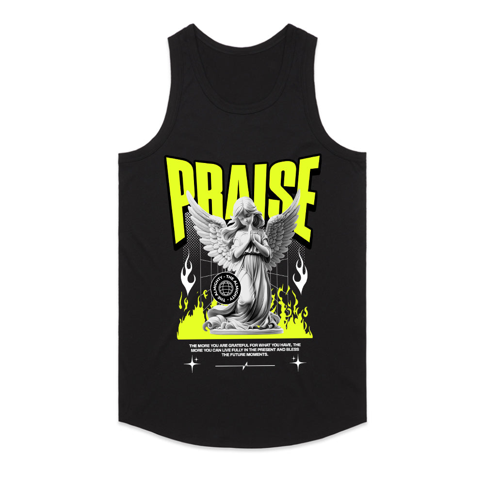 Celestial Reverence: Neon Praise Angel Tee