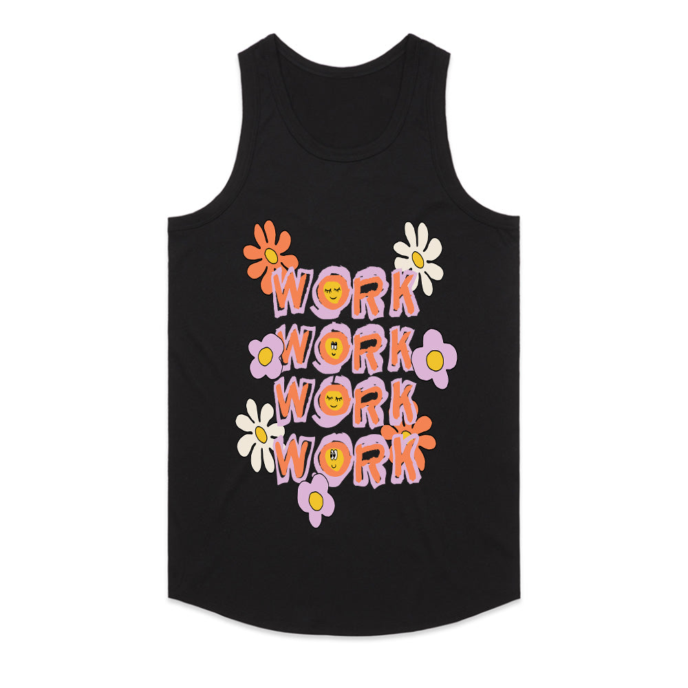 Flower Power Grind: Work with a Smile Tee