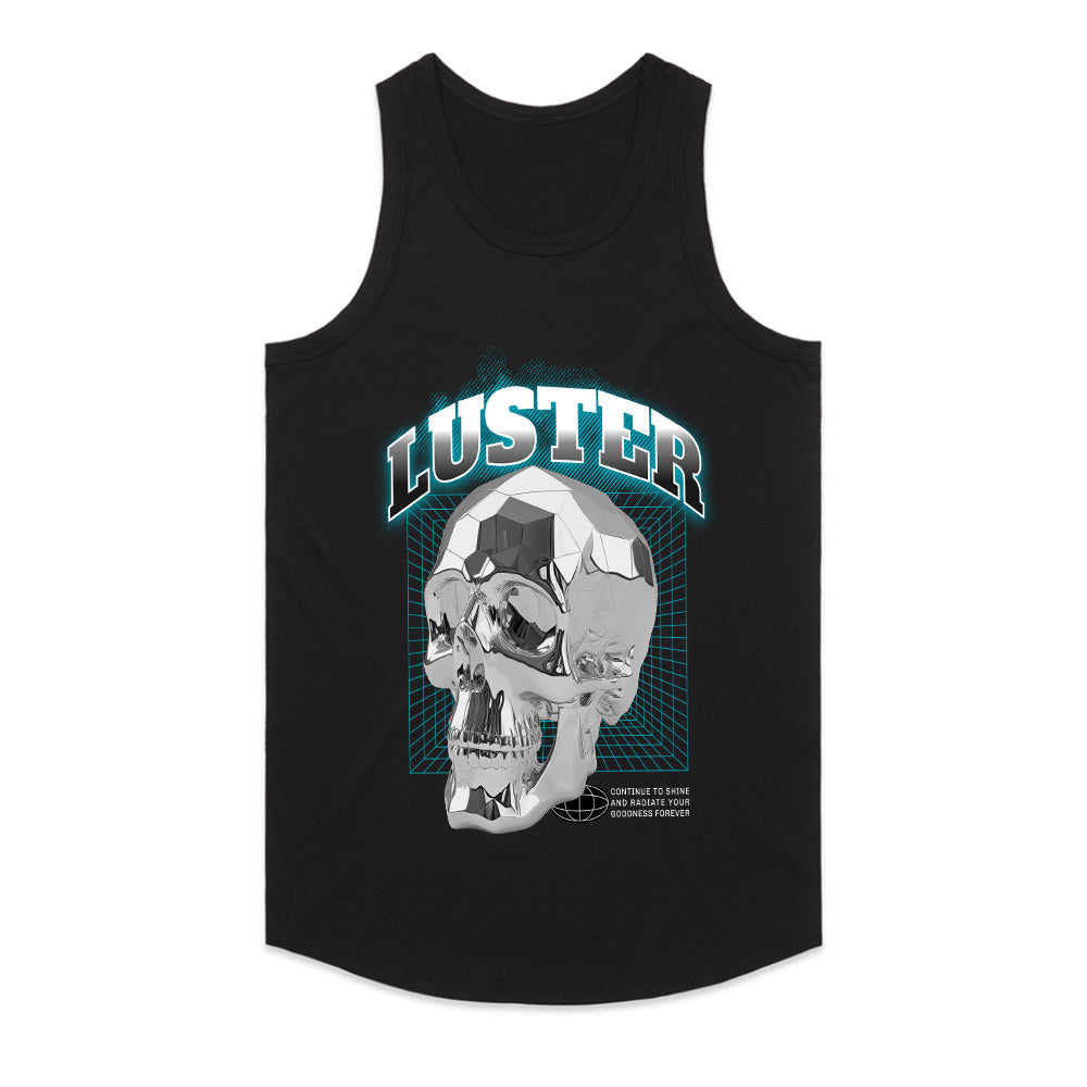 Neon Luster: Chrome Skull Brilliance Tee