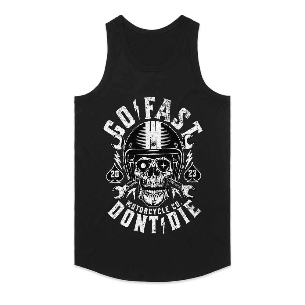 Go Fast, Don’t Die – Hardcore Biker Skull T-Shirt