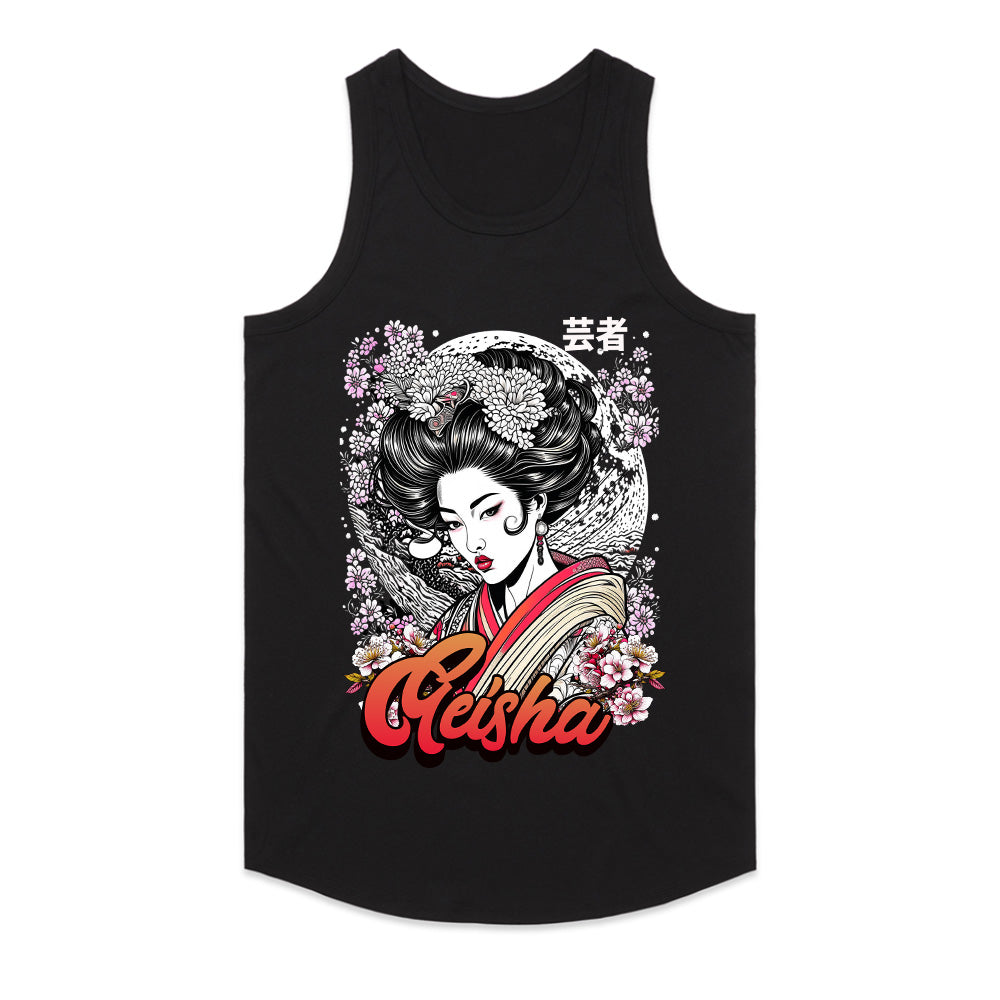 Moonlit Elegance: Geisha Blossom Art Tee