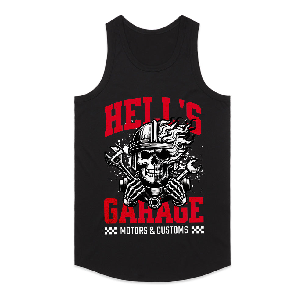Hell’s Garage – Skull Mechanic Biker T-Shirt