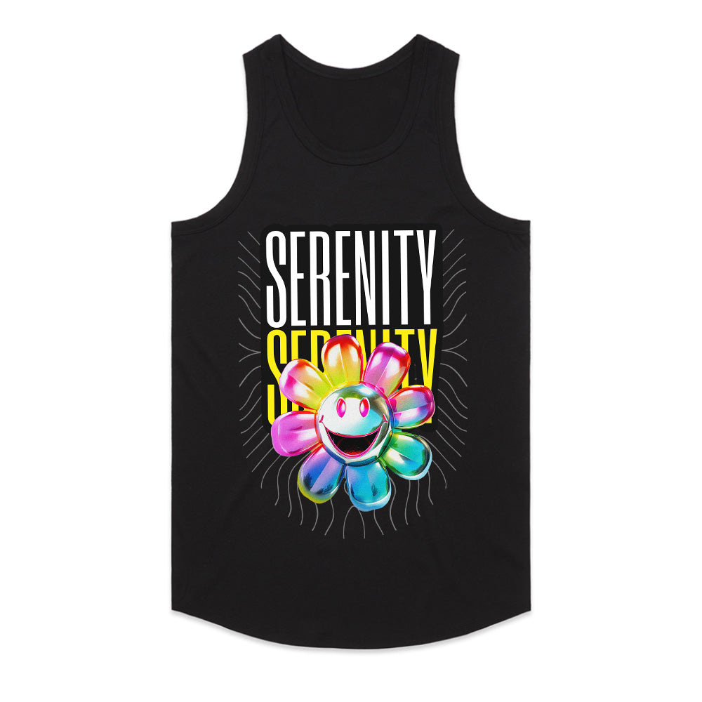 Serenity Bloom: Neon Smiley Flower Tee