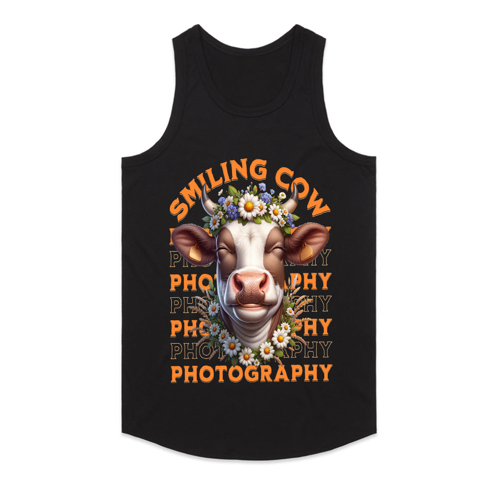 Floral Moo-ment: Smiling Cow Photography Tee