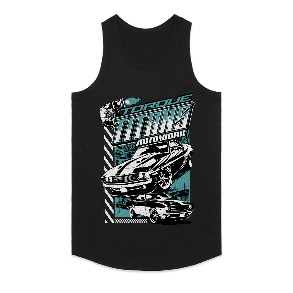 Torque Titans: Retro Muscle Car Autoworks Tee