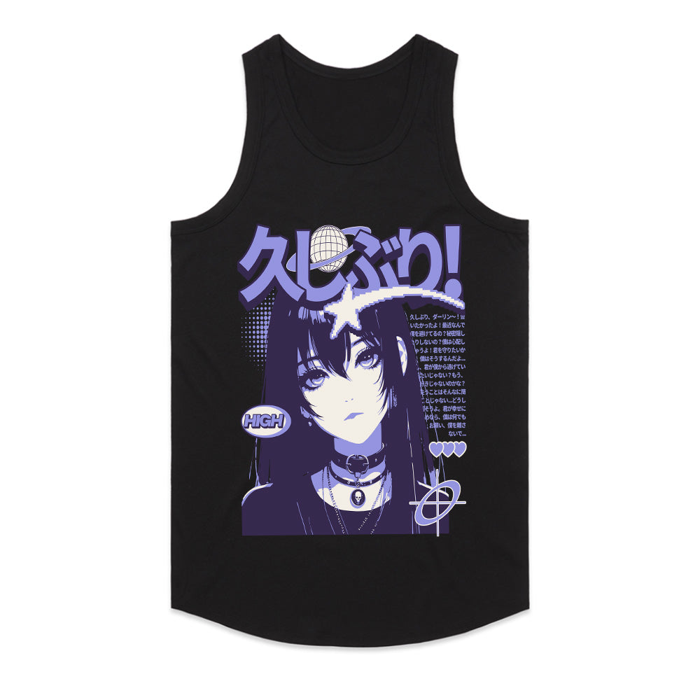 Neo-Noir Muse: Purple Tokyo Anime Tee