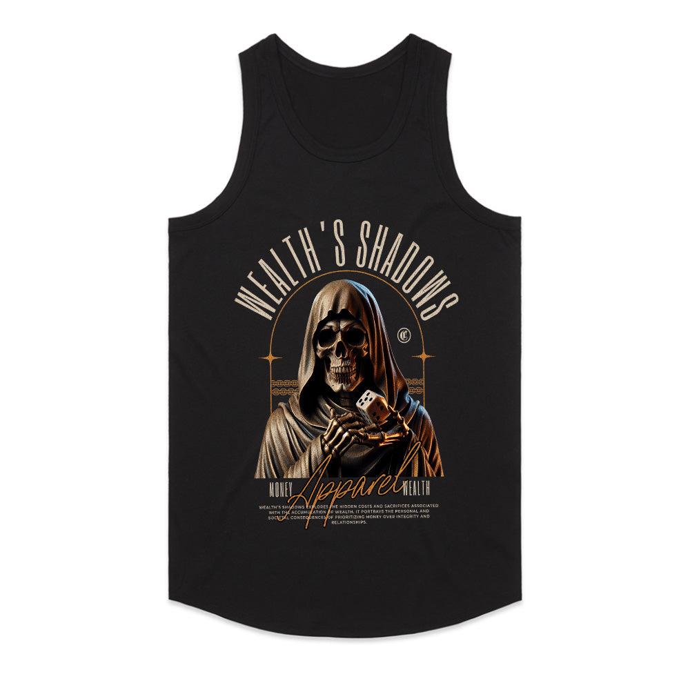 Wealth’s Shadows: Grim Fortune Tee