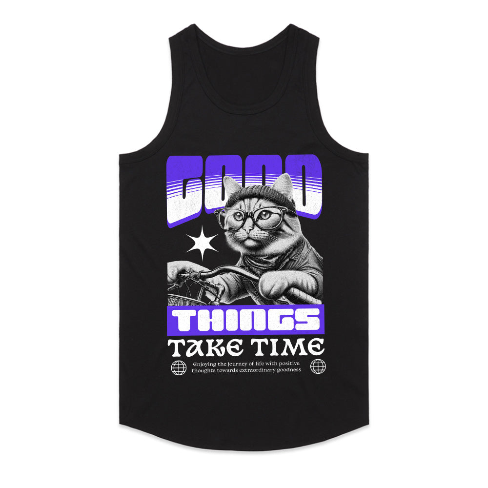 Good Things Take Time: Chill Cat Vibes Tee