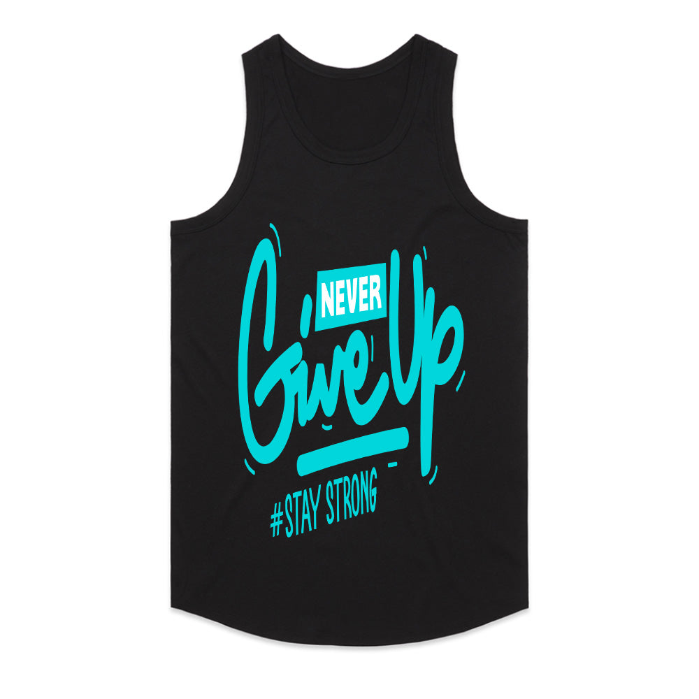 Never Give Up" Aqua Vibe Motivational Tee