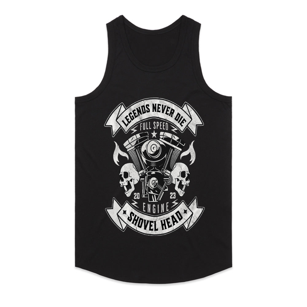 Legends Never Die Shovelhead Engine T-Shirt – Full Speed, Forever Free