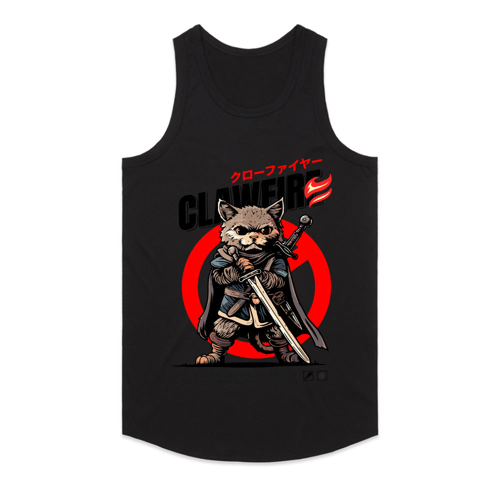 Clawfire Warrior: Feline Blade Master Tee