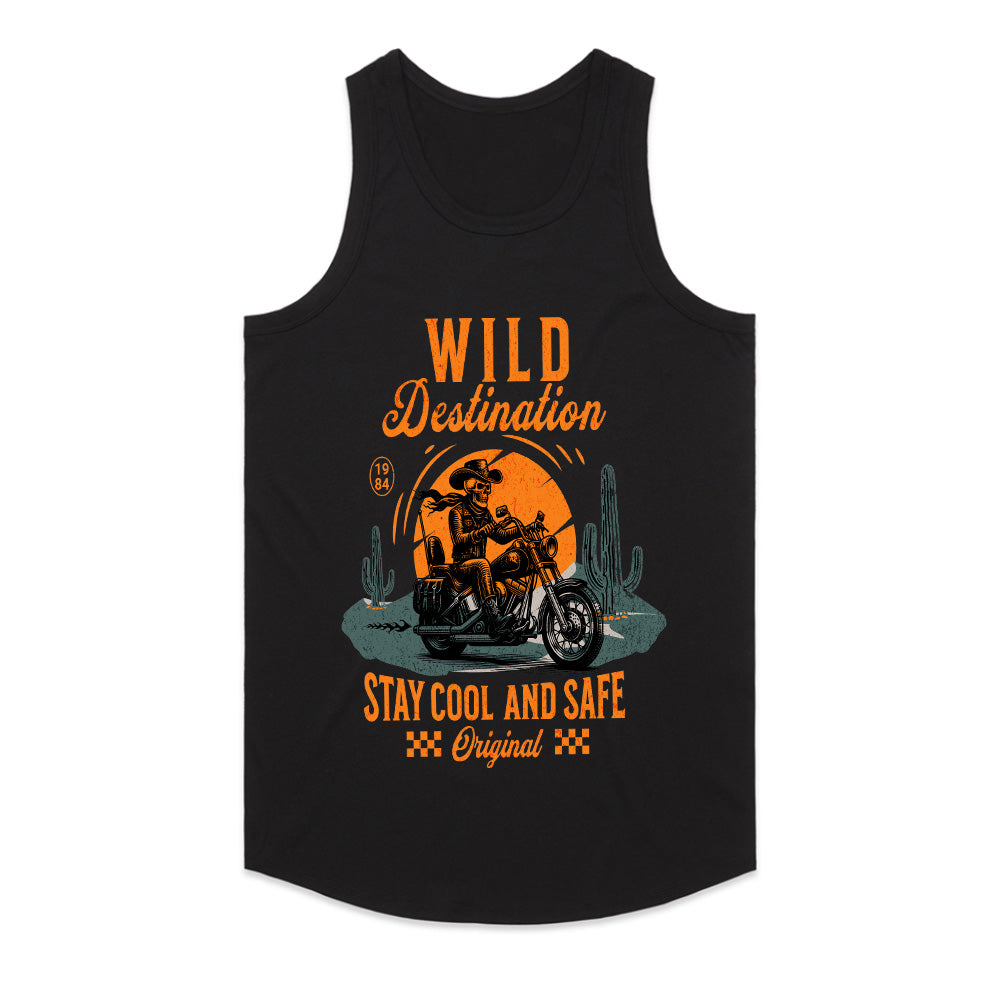 Wild Destination Cowboy Biker T-Shirt – Ride Cool, Ride Safe