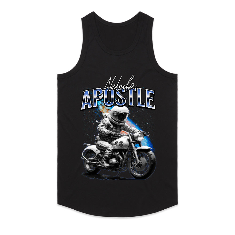 Nebula Apostle – Astronaut Biker Cosmic Adventure T-Shirt