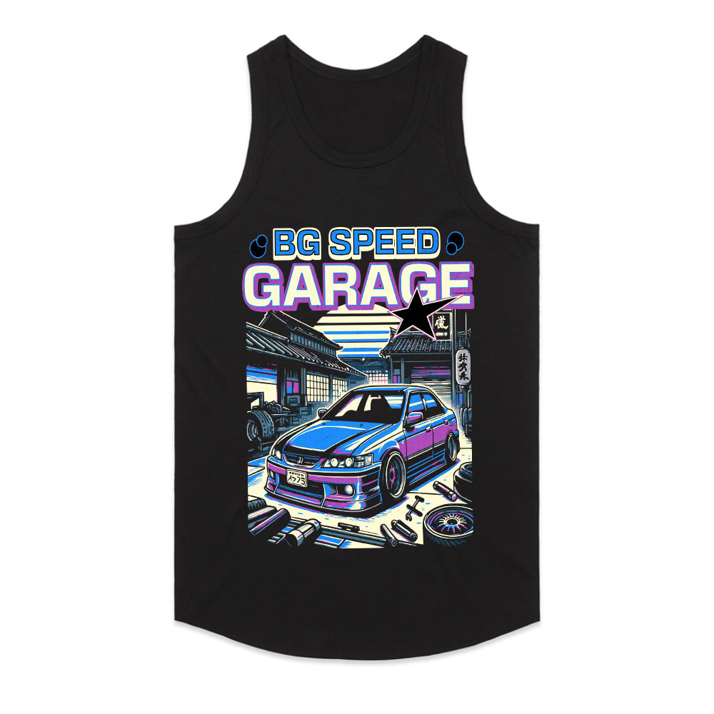 BG Speed Garage JDM Tuning T-Shirt – Neon Drift Garage Edition